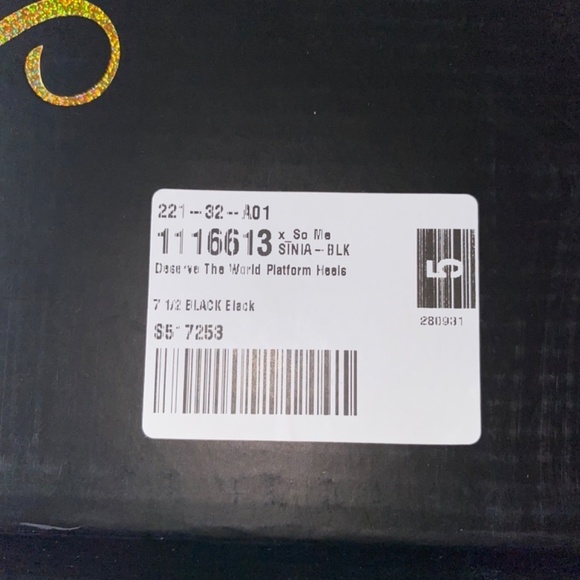 So Me ladies Platform Heels size 7.5 black embellished NEW - Picture 5 of 6